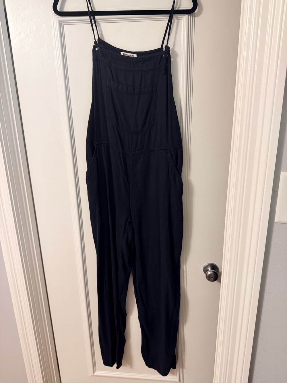 Billabong Black Lightweight Spaghetti-Strap Overalls Jumpsuit